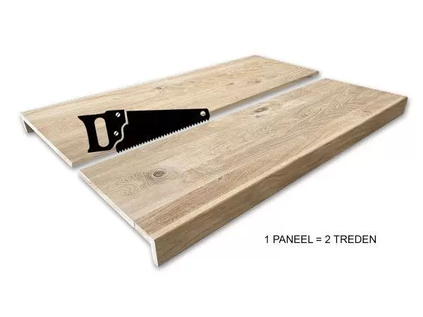 Massief Eiken overzet (trap) treden - Afbeelding 2