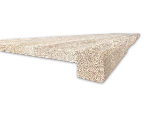 Eiken overzet vensterbank boomstam 29 cm van Woodstyles, foto van de boomstamrand