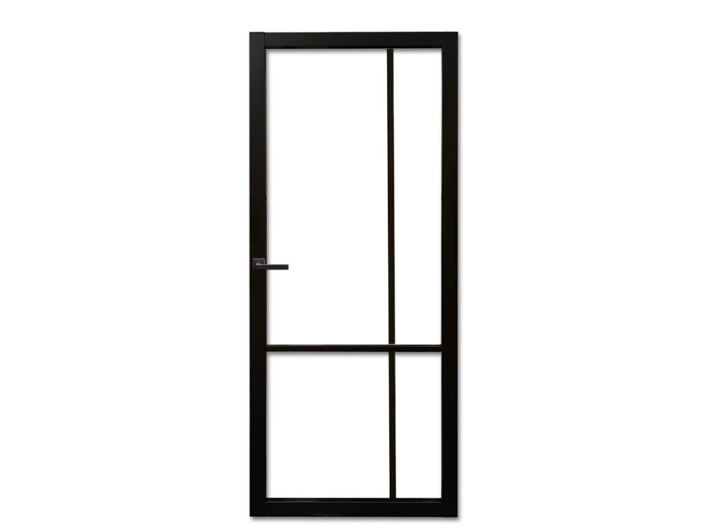 Staallook deur zwart met asymmetrisch roedepakket