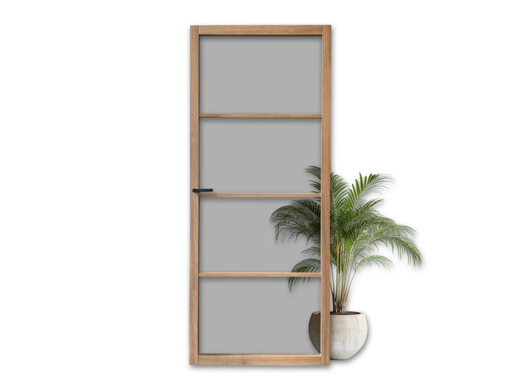 Eiken deur met rookglas