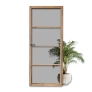 Eiken deur met rookglas