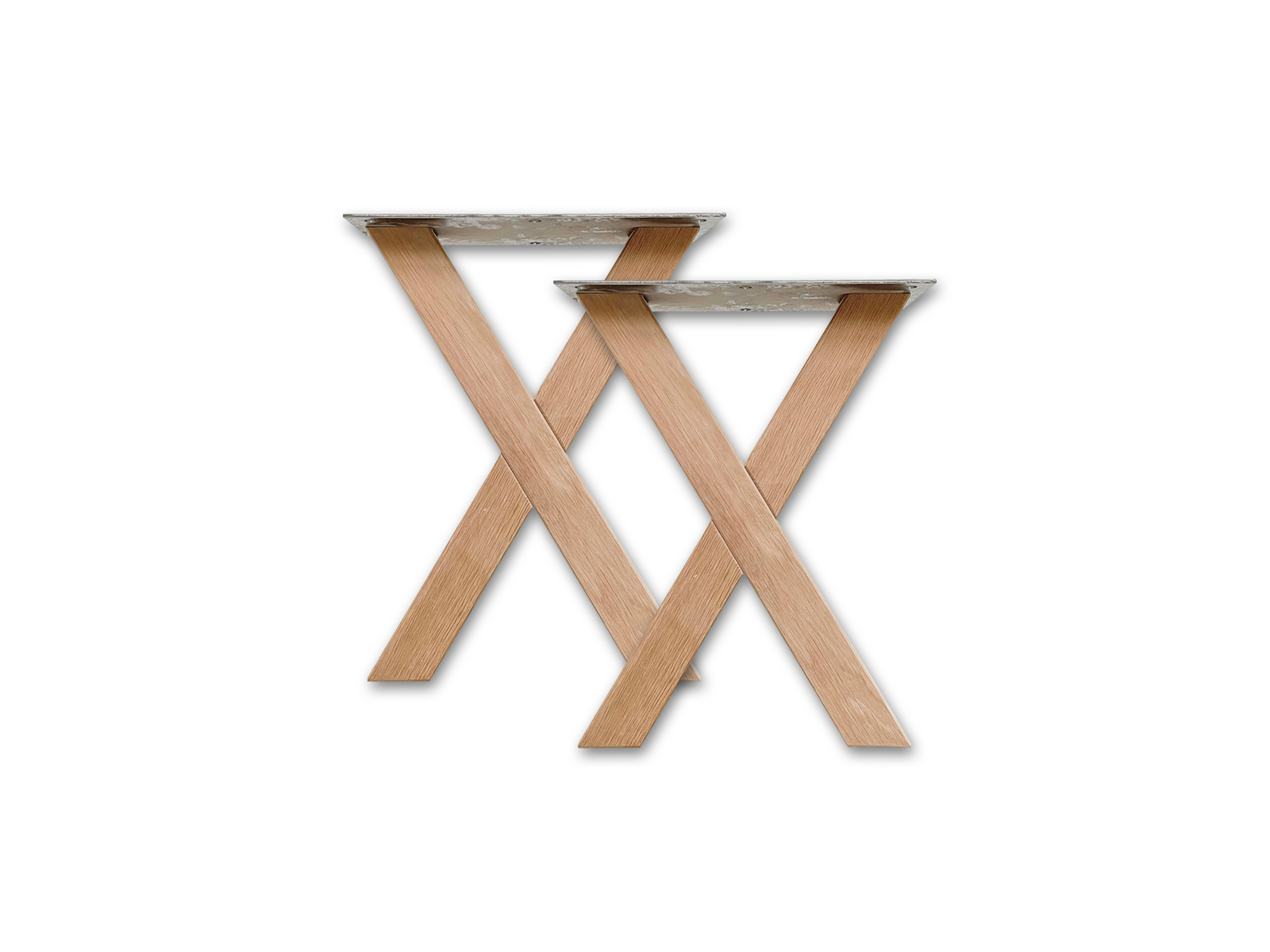 x-poot bankje eiken tegen een witte achtergrond
